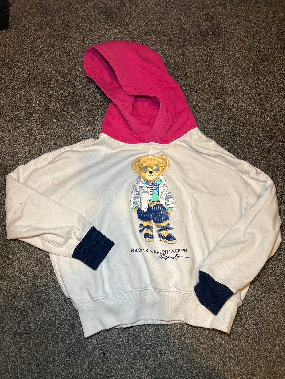 Polo Ralph Lauren Girls Polo Bear   Fleece Hoodie  size M